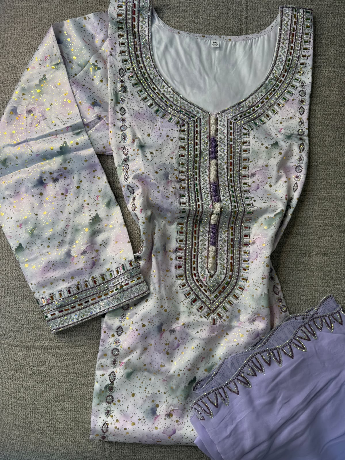 Purple Italy Silk Makhwar with Shayla