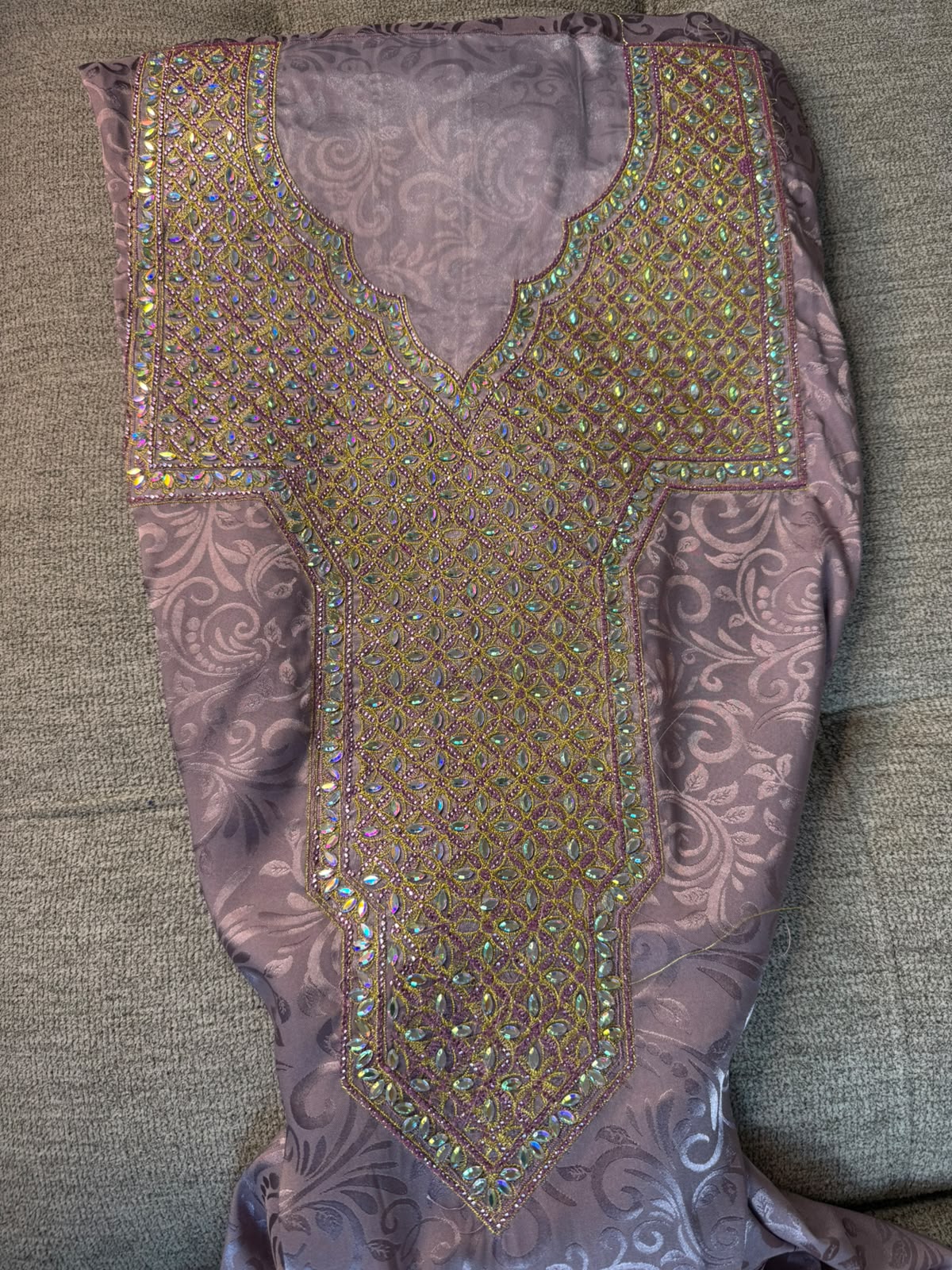Purple Luxury Emirati Makhwar, ( Not Ready )