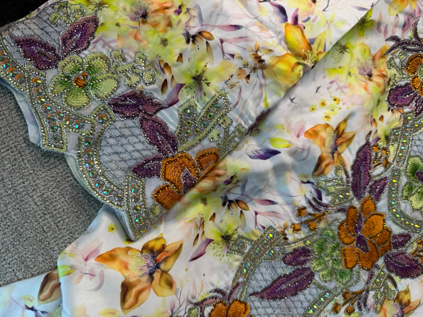 Yellow Emirati Silk Makhwar with Matching Shayla | Elegant Traditional Modest Wear