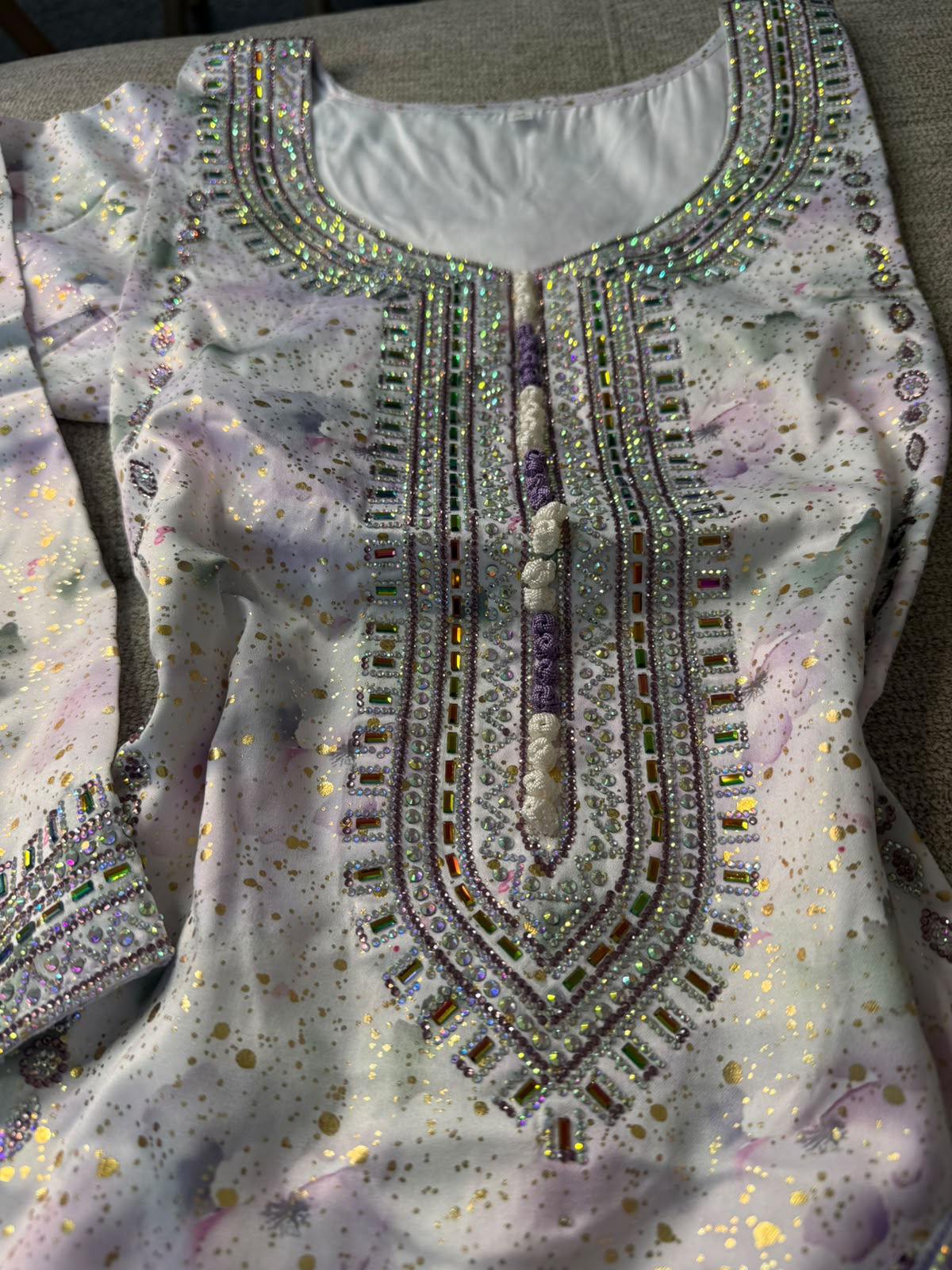 Purple Italy Silk  Makhwar with Shayla
