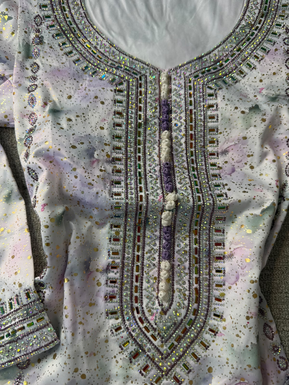 Purple Italy Silk  Makhwar with Shayla