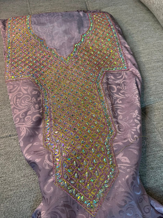 Purple Luxury Emirati Makhwar, ( Not Ready )